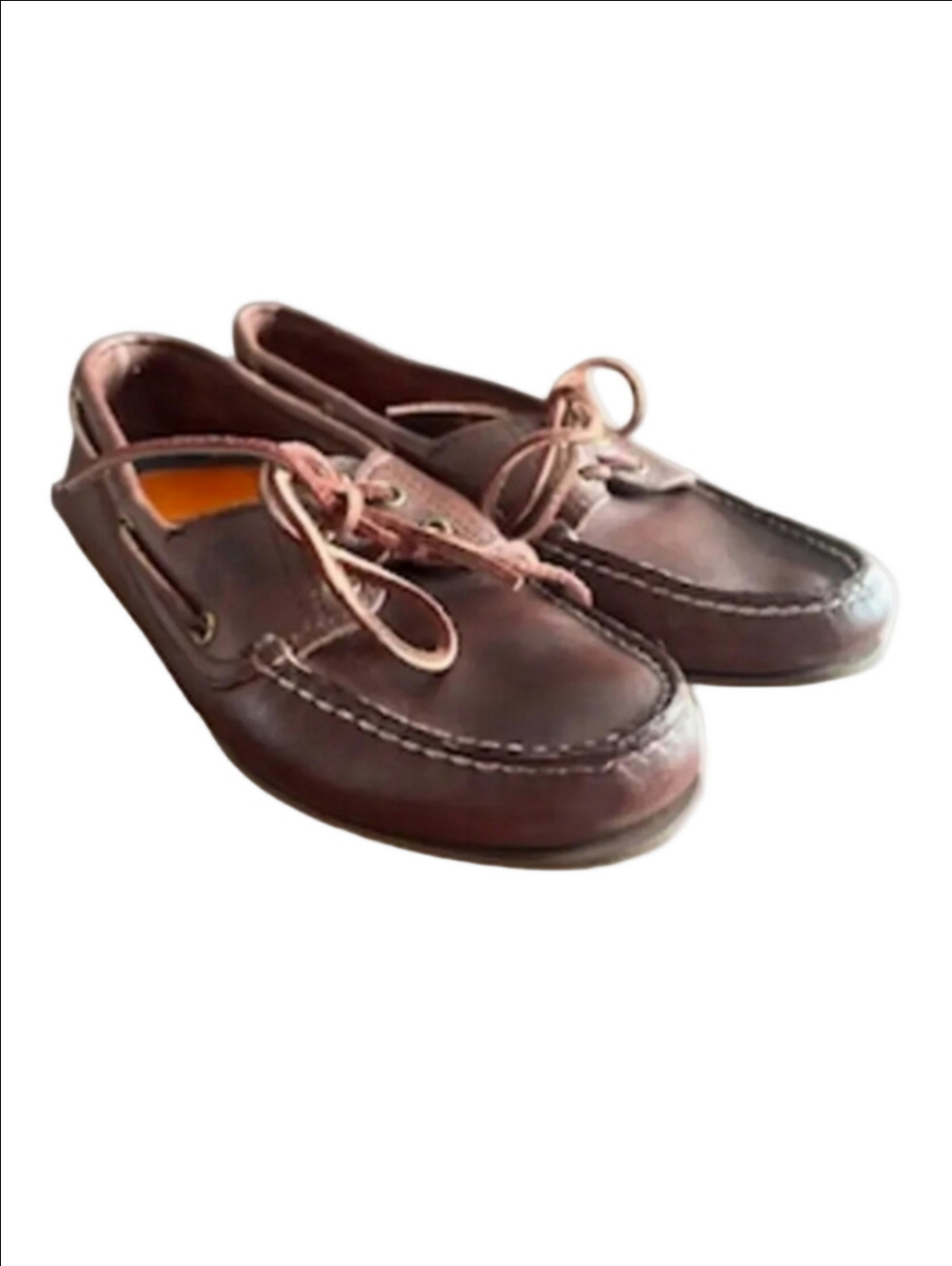 TIMBERLAND Womens Brown Leather 2 Hole Boat Shoes Classic Casual Comfort Sz 8.5